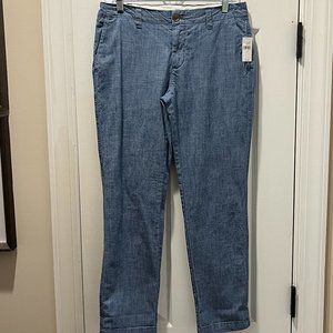 Gap Girlfriend Chino Chambray Pants Size 2 NWT